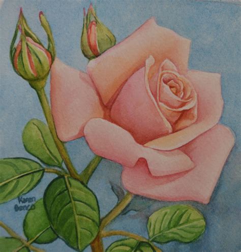 Peach Rose Floral Painting Peach Roses Small Paintings