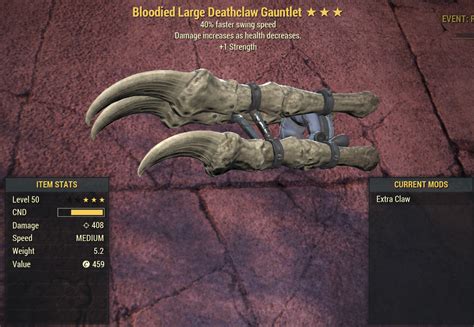 Buy Bloodied Deathclaw Gauntlet 4 In Fallout 76 Items Offer 2324769400