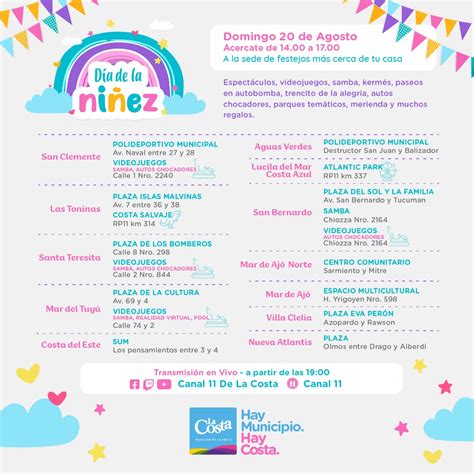 La Costa Festeja El D A De La Ni Ez Con Actividades Gratuitas En Todas