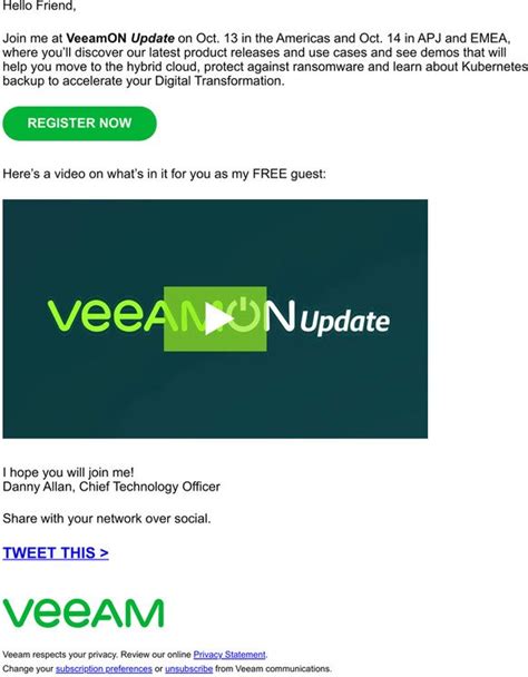 Veeam Performance Marketing Program Veeamon Update Youre Invited Milled