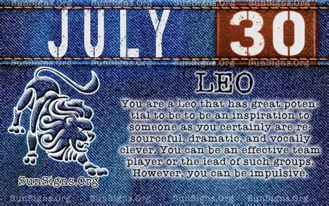 July 30 Birthday Horoscope Personality | Sun Signs