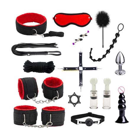 Sexy Bdsm Kits Plush Sex Bondage Sex Whips Gag Nipple Clamps Sex Toy