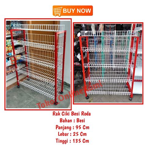 Jual Rak Ciki Besi Rak Serbaguna Mini Market Rak Display Roda Susun