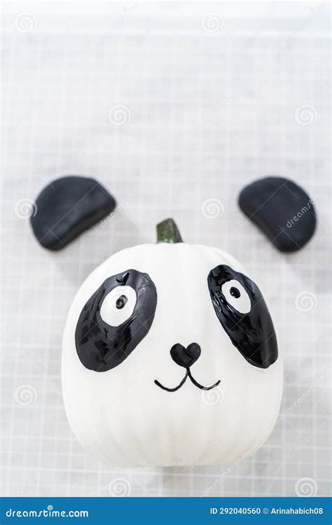 Panda Pumpkin stock photo. Image of halloween, pumpkin - 292040560