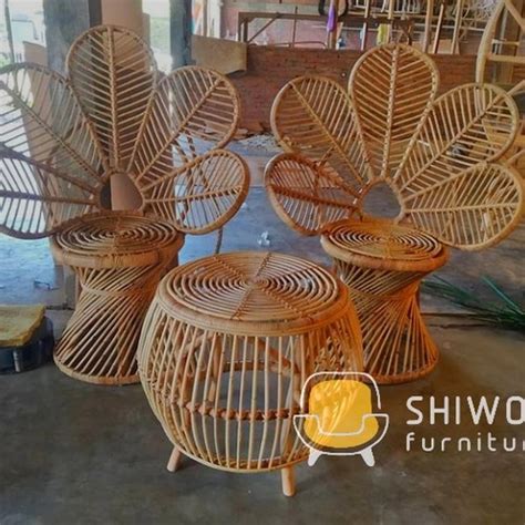 Jual Kursi Anyaman Rotan Asli Model Merak Set Meja Kursi Rotan Modern