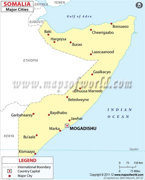 Somalia Cities Map Major Cities In Somalia