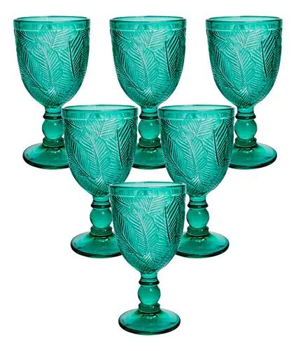 Set De Vasos Green Leaf De Piezas Ml Casambiente Mercadolibre