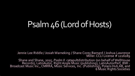 Psalm 46 Lord Of Hosts Lyric Video YouTube