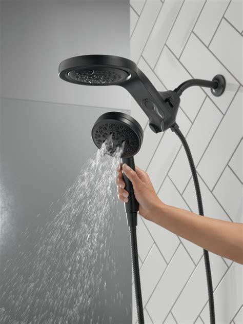 Hydrorain® H2okinetic® 5 Setting Two In One Shower Head In Matte Black