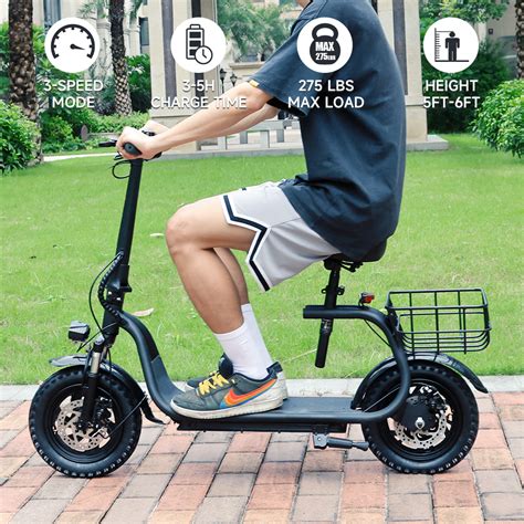 Free Shipping Adult Electric Scooter With Seat And Carry Basket New Upgraded 500w 36v Up To 19