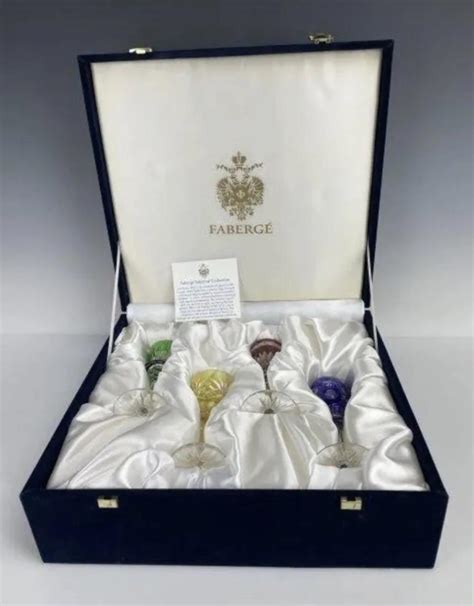 Bid Now Set Of 4 Imperial Faberge Cut Crystal Wine Glasses Invalid Date Pst