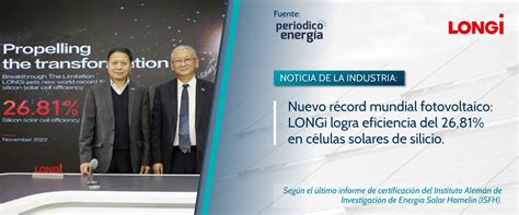 Longi Alcanza Nuevo R Cord Mundial Al Lograr Eficiencia Del En