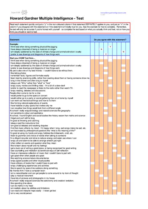 Multiple Intelligence Test For Students 2