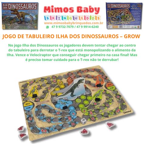 JOGO DE TABULEIRO ILHA DOS DINOSSAUROS GROW Maior Loja De