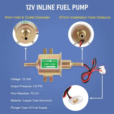 Universal Electric Fuel Pump Kit 12v 3 6 Psi Low Pressure