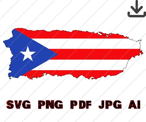 Puerto Rico Map Svg, Puerto Rican Flag Vector Clipart, Silhouette ...