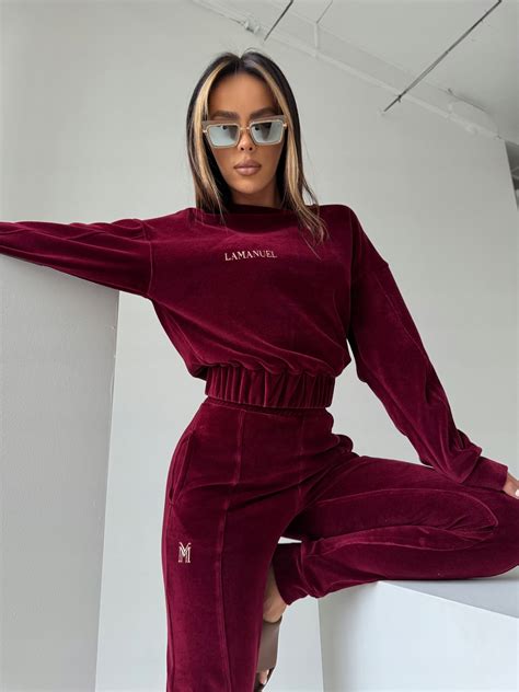 La Manuel Dres Komplet Welur Pretty Bae Bordo Xs S Allegro Pl