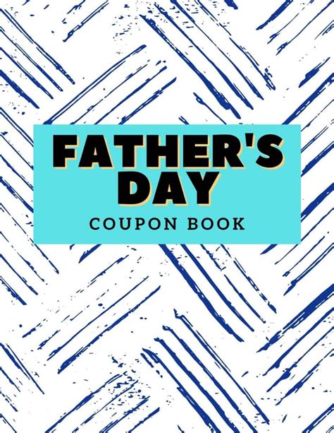 Father S Day Coupon Book With Blue And Black Lines On The Front Cover