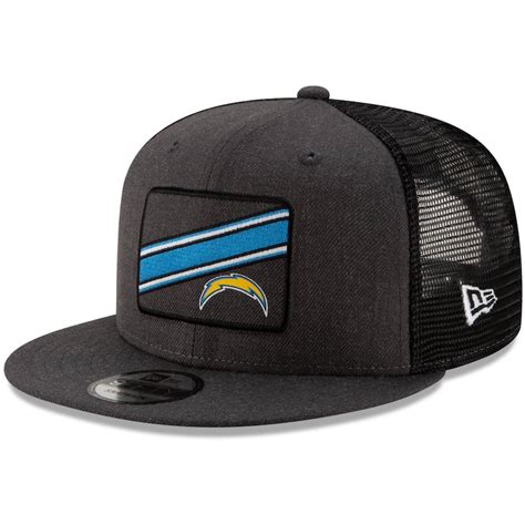 Mens New Era Black Los Angeles Chargers Trucker Stripe 9fifty