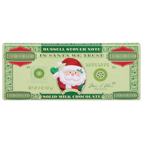 Russell Stover 2 Oz Santa Money Chocolate Bar 6064n Blains Farm