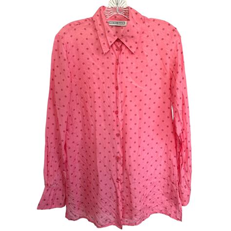 Dressbarn Tops Dress Barn Womans Button Down Shirt 0 Silk Sheer