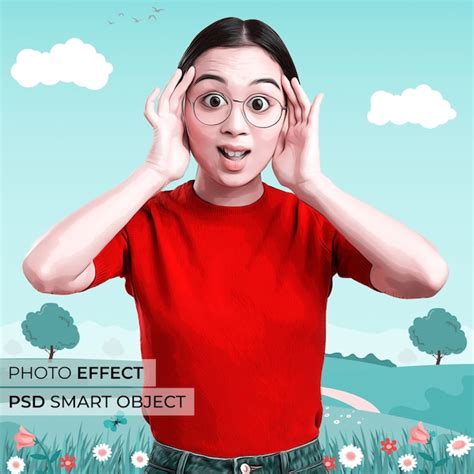 Free PSD | Cartoon photo effect