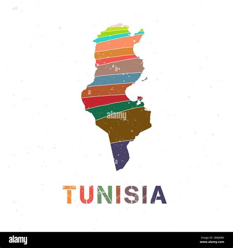 Tunisia Map Design Shape Of The Country With Beautiful Geometric Waves And Grunge Texture Cool