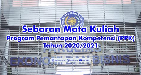 Sebaran Mata Kuliah Program Pemantapan Kompetensi PPK Semester Gasal