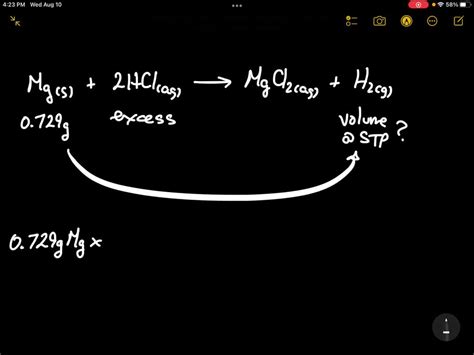Magnesium Reacts With Hydrochloric Acid To Produce Hydrogen Gas