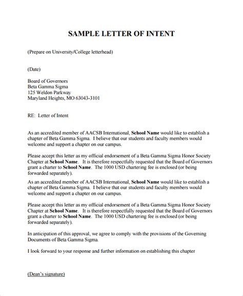 Phd Program Letter Of Intent Sample — Free 8 Letter Of Intent Graduate School In Pdf Ms Word