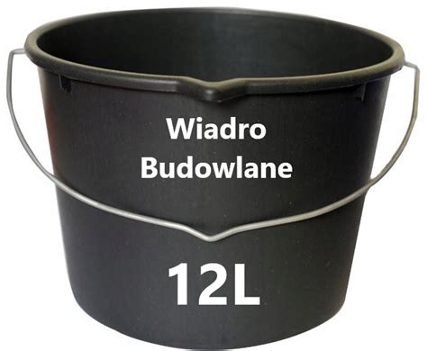 12 L WIADRO BUDOWLANE GOSPODARCZE OGRODNICZE 12L MOCNE PLASTIKOWE Z