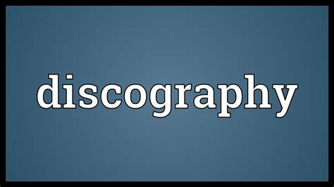 Discography Meaning - YouTube