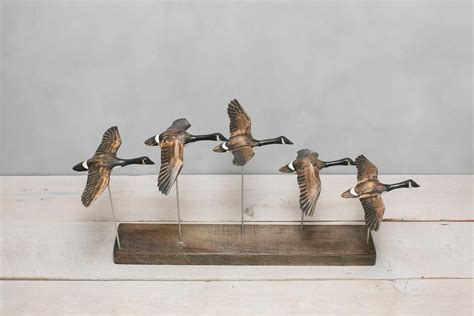 Canada Goose Flying L Hand Carved Wooden Birds Etsy Carved Wooden