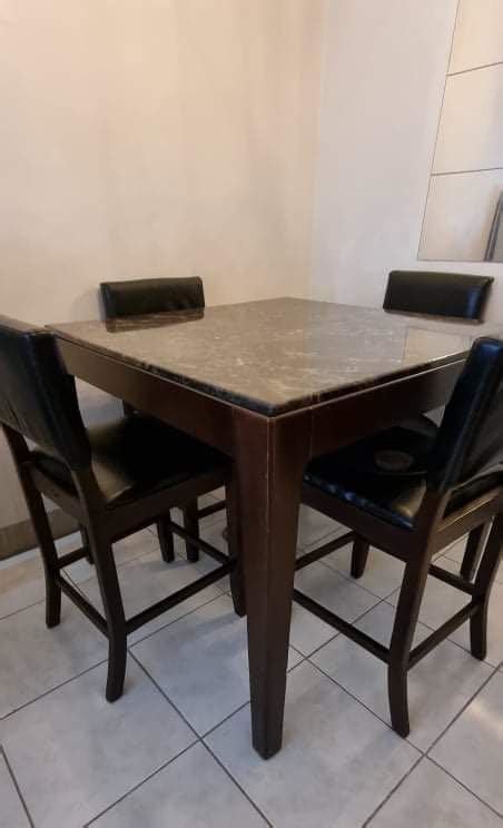 Mandaue 3ft High Dining Set 40 Inch Square Table 4 Seater Furniture