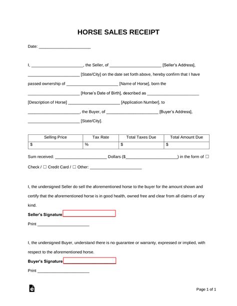 Bill of sale horse template - bxeapparel
