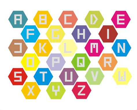 Hexie Alphabet Paper Pieced One Inch Hexagons Letters Epp Etsy