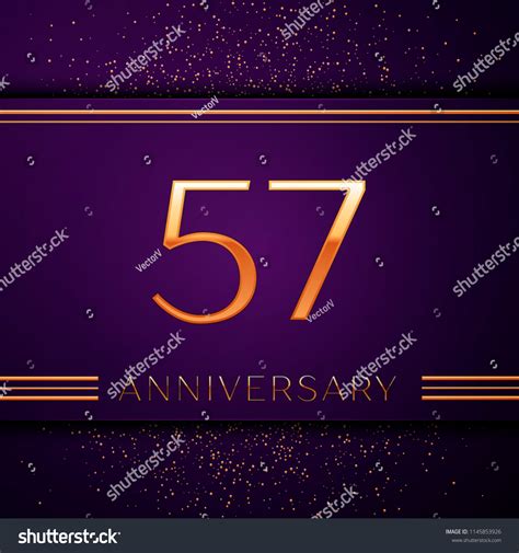 Realistic Fifty Seven Years Anniversary Celebration Stock Vector