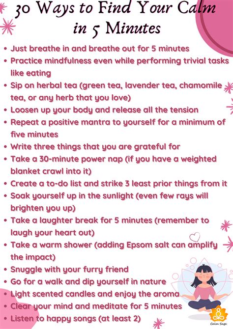 30+ Ways to Calm Your Mind in Less Than 5 Minutes