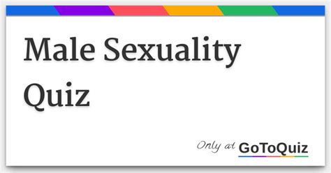 Male Sexuality Quiz