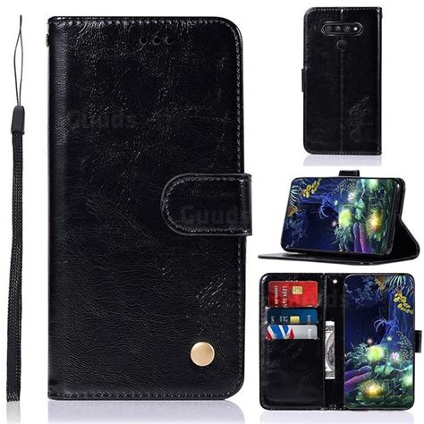 Luxury Retro Leather Wallet Case For Lg Stylo Black Lg Stylo