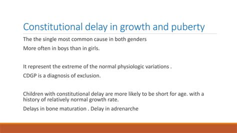 Delayed Puberty Etiology Diagnostic Approach Ppt