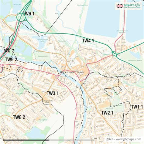 Staines Upon Thames Road Map At Patricia Priolo Blog