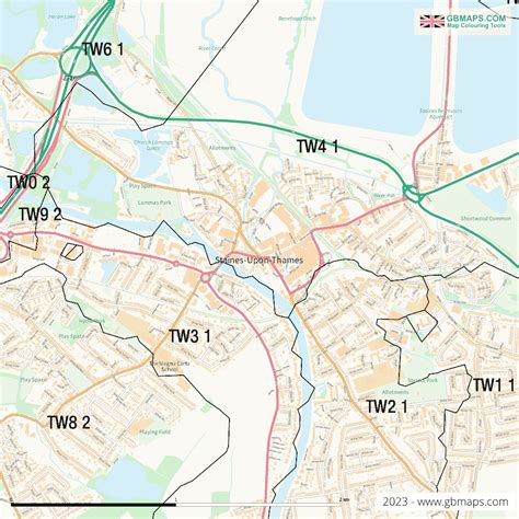 Staines-upon-thames Vector Street Map