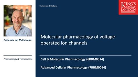 Molecular Pharmacology Of Voltage Gated Ion Channels PPT