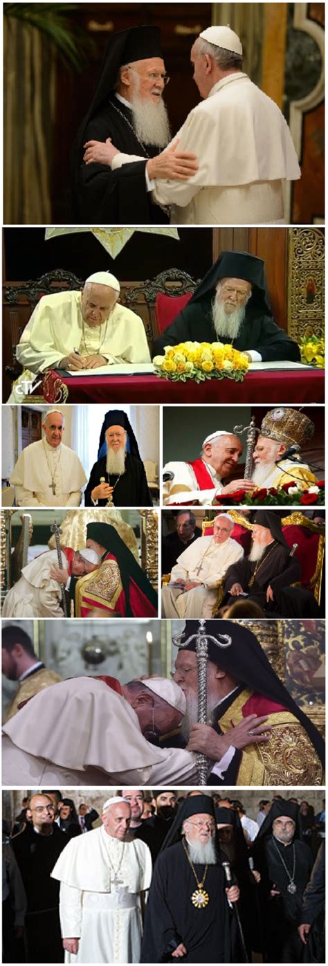 Bartholomew I And Pope Francis DIPLOMATIC CORPS S O S J