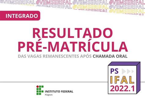 Ifal Maceió publica resultado da pré matrícula de primeira chamada pós