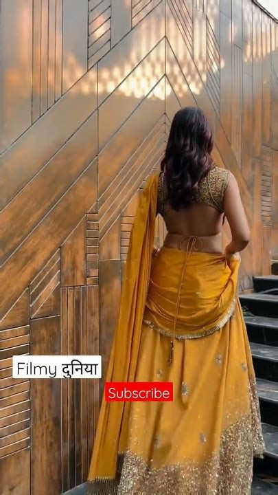 Tridha Chaudhary Look Hot Sexy Show Big Boobs Deep Cleavage In Yellow Saree Navel Hole Lick Ass