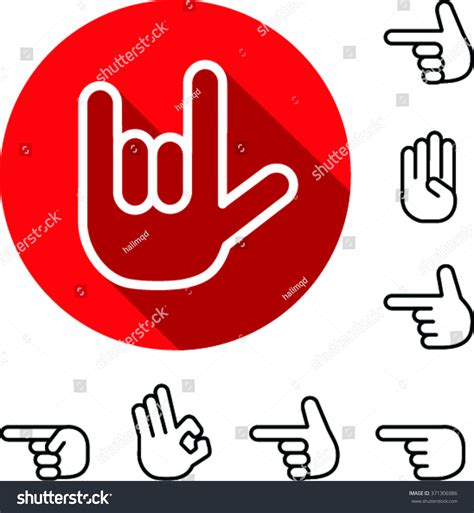 Human Hand Collection Different Hands Gestures Stock Vector Royalty Free 371306986 Shutterstock