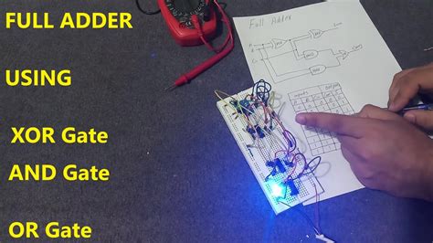 Full Adder Implementation Using Xor And Or Gates Youtube