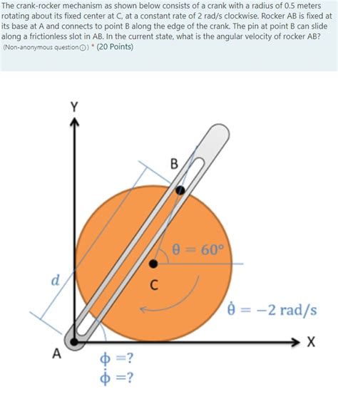 [Solved] . The crank—rocker mechanism as shown below consists of a crank... | Course Hero